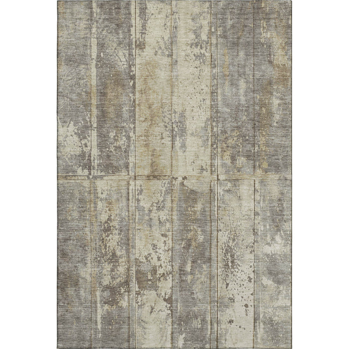 10' X 14' Striped Washable Area Rug With UV Protection (698011) - Beige / Wheat / Taupe
