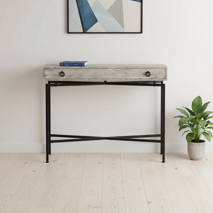 Cross Leg Console Table - Gray And Black