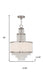 HomeRoots 22-inch three-light metal chandelier with clear and off-white shades, dimmable with nickel finish and modern design.
