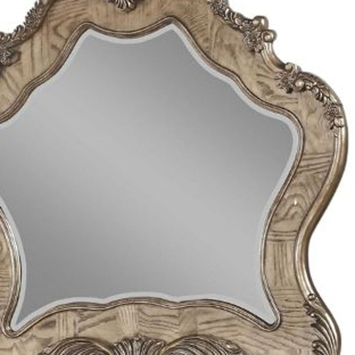 48" Abstract Framed Mounted Dresser Mirror - Oak