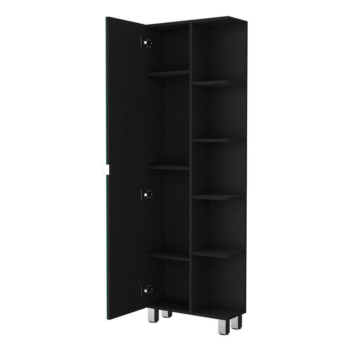 Accent Cabinet With Nine Shelves - Black