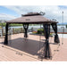 Giga patio gazebo tent with ventilated double roof and mosquito net, ideal for backyard or garden outdoor shade and protection