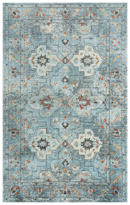 8' X 10' New Zealand Lambs Wool Oriental Hand Carved Handmade Area Rug (748028) - Blue / Beige / Apricot