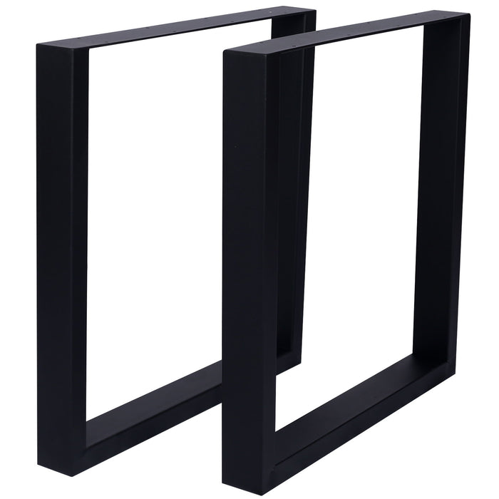 Set of two Giga square metal table legs with wide heavy-duty steel design for dining or coffee tables, sturdy and durable.