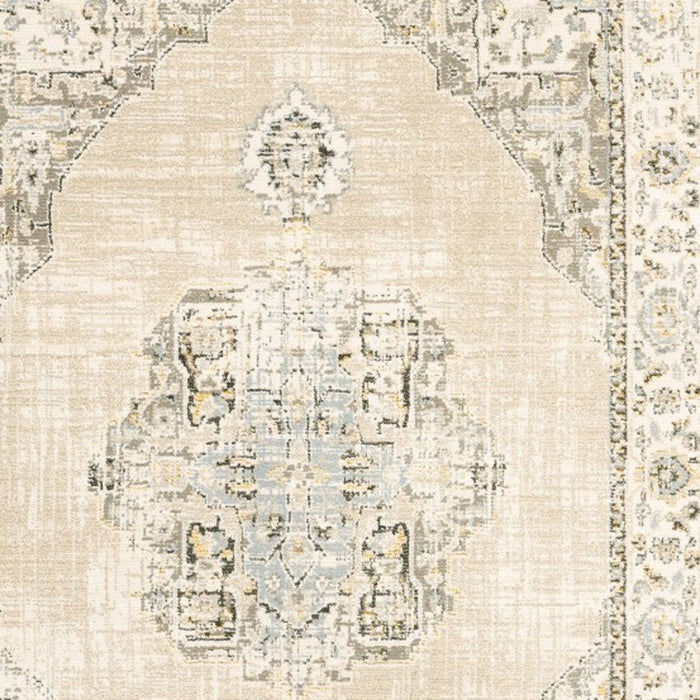 7' x 9' Center Jewel Area Rug - Beige And Ivory
