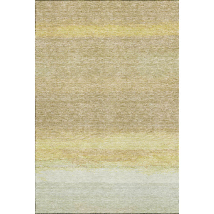 10' X 14' Striped Washable Area Rug With UV Protection (692673) - Tan / Yellow / Beige