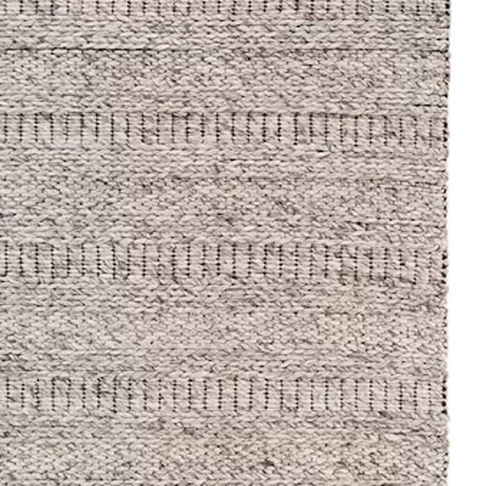 9.5' x 13.5' Wool Hand Woven Area Rug - Gray And Ivory