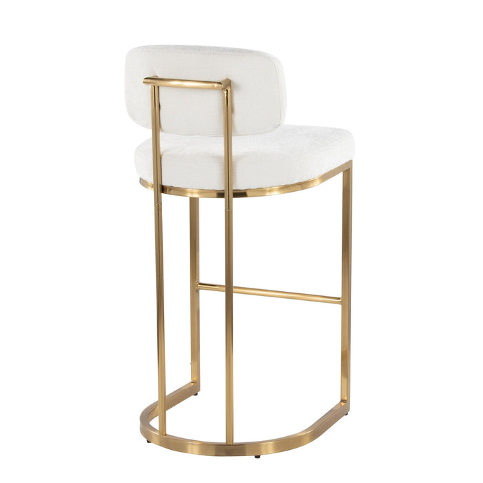 Demi - Fixed-Height Barstool (Set of 2) - Gold Metal Base
