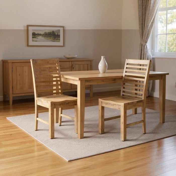 Solid Wood Ladder Back Dining Room Side Chairs (Set of 2) - Brown