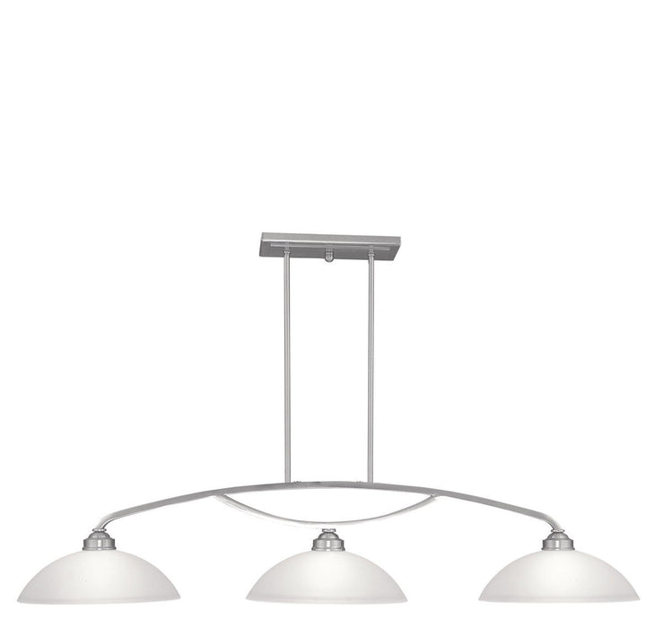 11" Three Light Dimmable Chandelier With Shades - Nickel