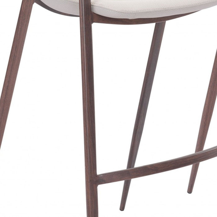 Steel Low Back Bar Height Bar Chairs (Set of 2) - Beige And Brown