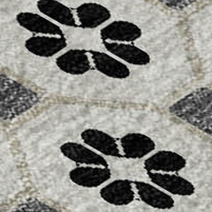 10' X 14' Geometric Washable Area Rug With UV Protection (693654) - Ivory / Black / Gray
