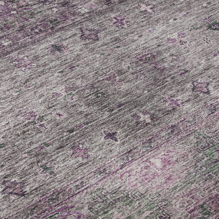 10' X 14' Tribal Washable Area Rug With UV Protection (688546) - Purple / Gray