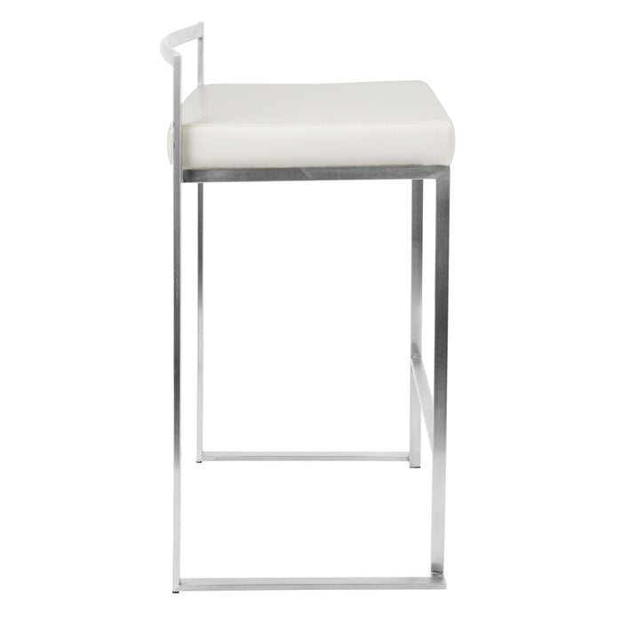 Fuji - 26" Stackable Counter Stool - Brushed Stainless Steel