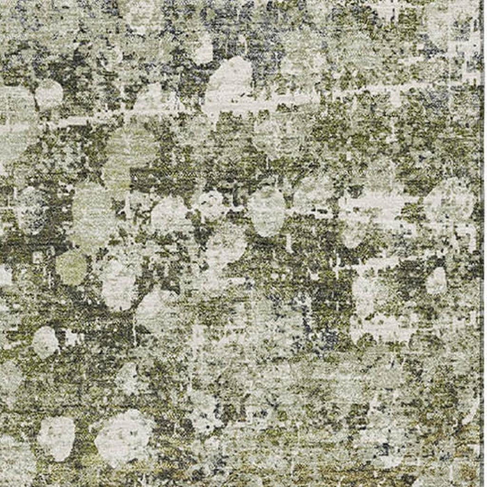 10' X 14' Abstract Washable Area Rug With UV Protection (718340) - Olive Green / Gray