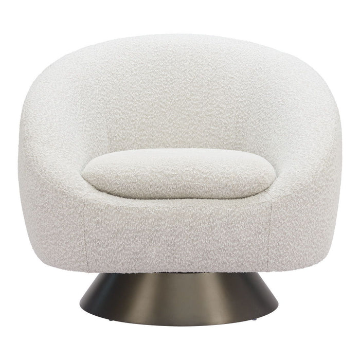 37" Modern Upholstered Swivel Arm Chair - Gray
