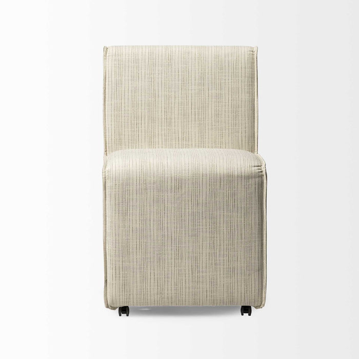 Upholstered Fabric Parsons Chairs (Set of 2) - Cream