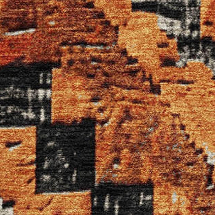 10' X 14' Diamond Washable Area Rug With UV Protection (707095) - Terra Cotta / Charcoal / Gray