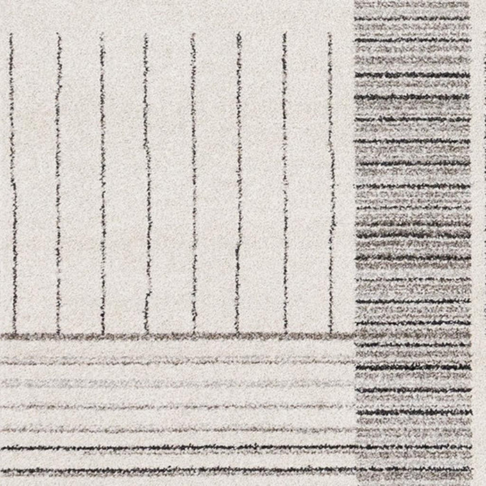 8' X 11' Striped Area Rug (661279) - Ivory / Black