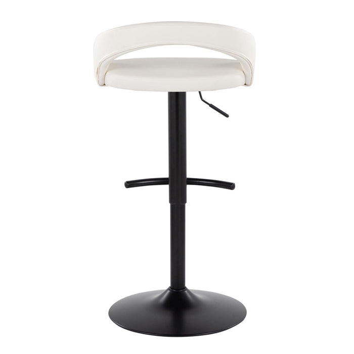 Grotto - Upholstered Adjustable Barstool - Black Metal Base