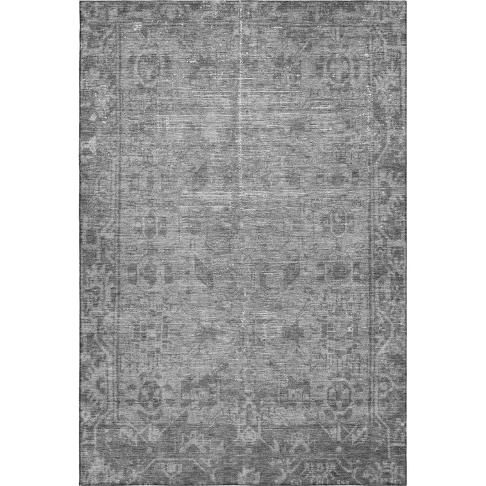 10' X 14' Oriental Washable Area Rug With UV Protection (691938) - Gray / Silver