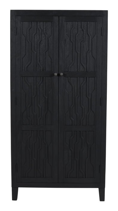 Solid Wood Accent Cabinet With Two Doors - Graphite