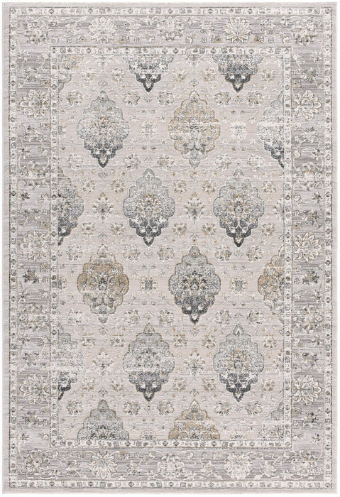 8' x 11' Oriental Area Rug - Cream Gray
