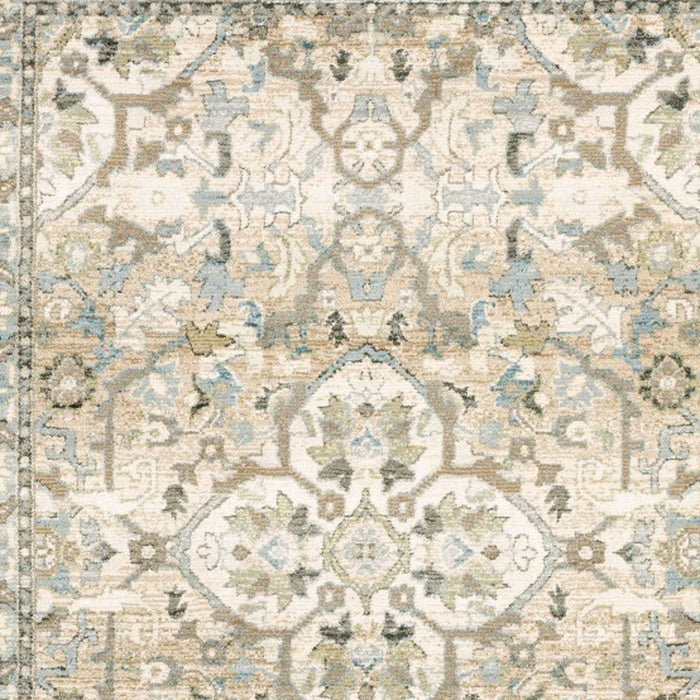 8' x 10' Medallion Area Rug - Beige And Ivory