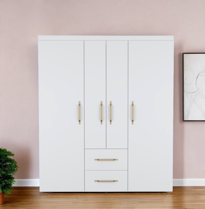 59" Two Drawer Combo Dresser - White