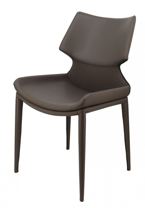 Faux Leather Wrapped Dining Chairs (Set of 2) - Gray