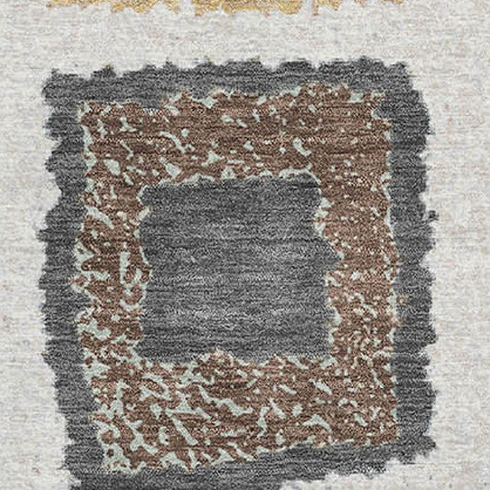 10' X 14' Geometric Washable Area Rug With UV Protection (711005) - Ivory / Gray / Brown