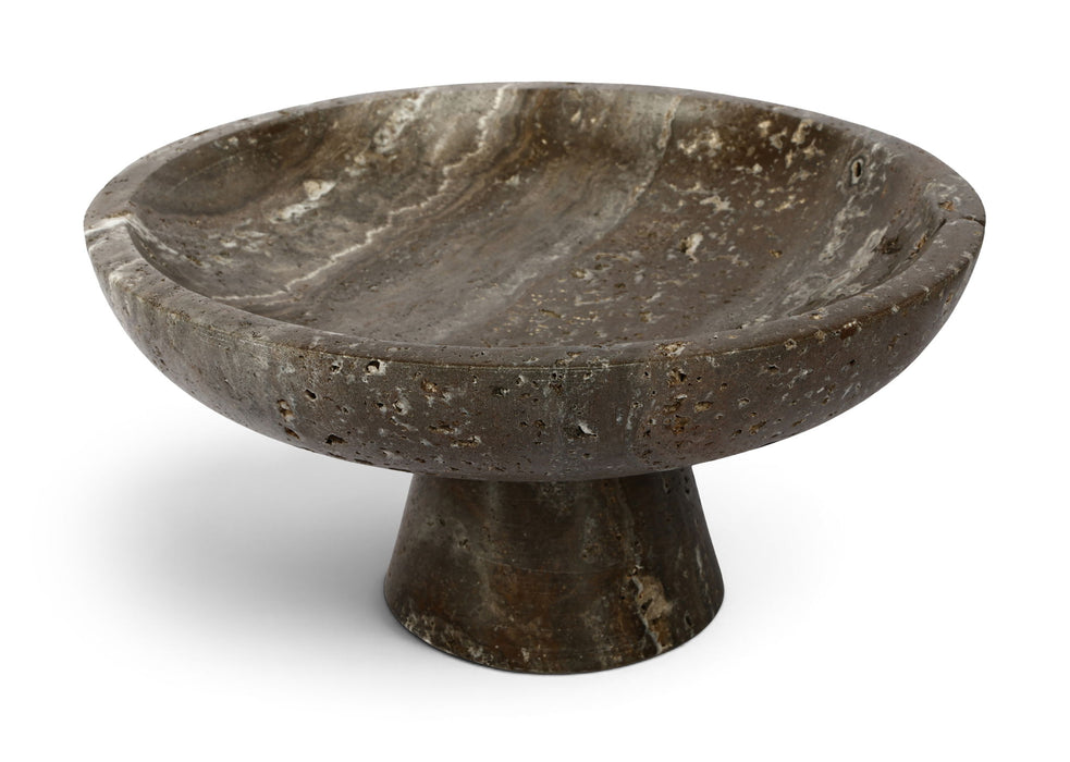 Simpson genuine marble bowl from Meridian Furniture, showcasing a smooth, polished marble surface with elegant natural veining.