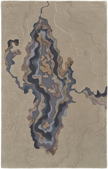 10' x 14' Wool Abstract Hand Tufted Area Rug - Tan And Brown