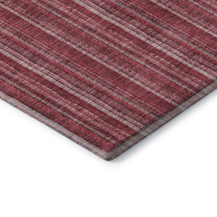 10' X 14' Striped Washable Area Rug With UV Protection (677573) - Pink / Ivory