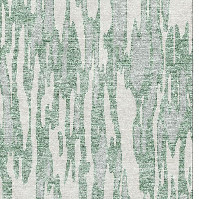 10' X 14' Abstract Washable Area Rug With UV Protection (675198) - Sage / Ivory