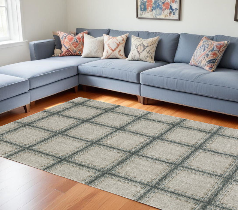 9.8' x 12.8' Geometric Power Loom Area Rug - Gray
