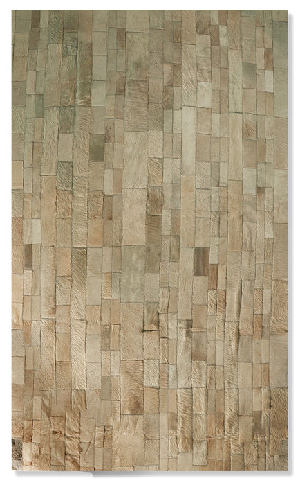 5' X 8' Cowhide Patchwork Area Rug (544496) - Tan