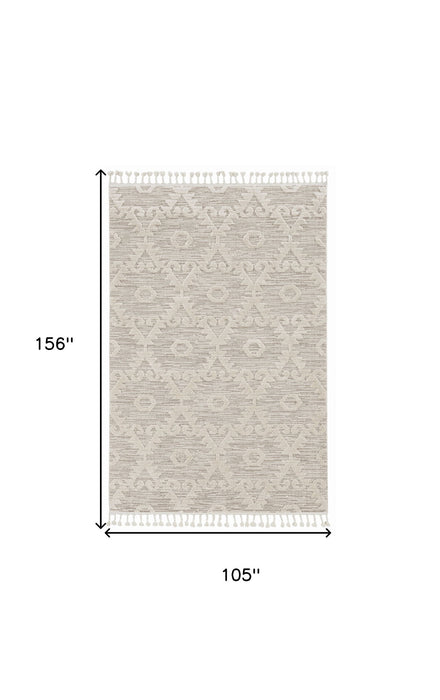 9' x 13' Geometric Area Rug - Beige And Ivory