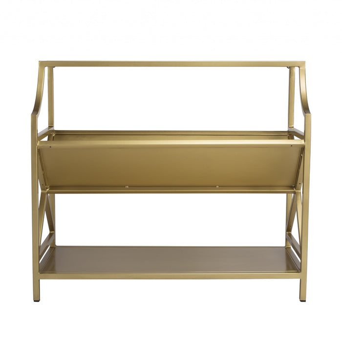 Two Tier Bookcase - Gold