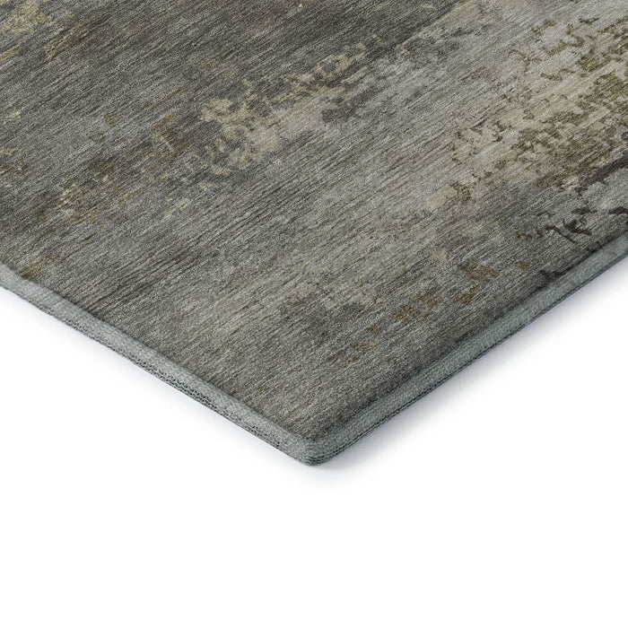 10' X 14' Abstract Washable Area Rug With UV Protection (717128) - Taupe / Gold