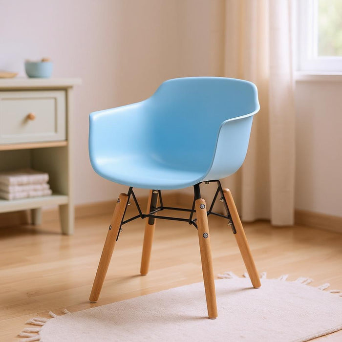 Heavy Duty Plastic And Wood Juvenile Side Chairs (Set of 4) - Blue