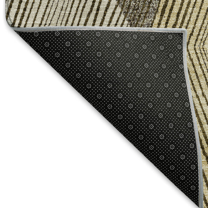 10' X 14' Geometric Washable Area Rug With UV Protection (676176) - Brown / Beige / Gray