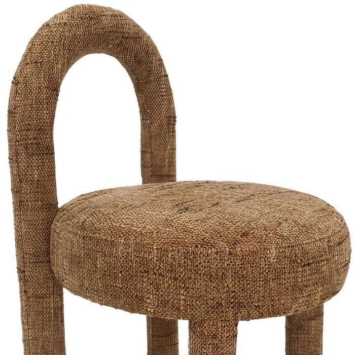 Fabric Solid Wood Open Back Dining Side Chairs (Set of 2) - Brown