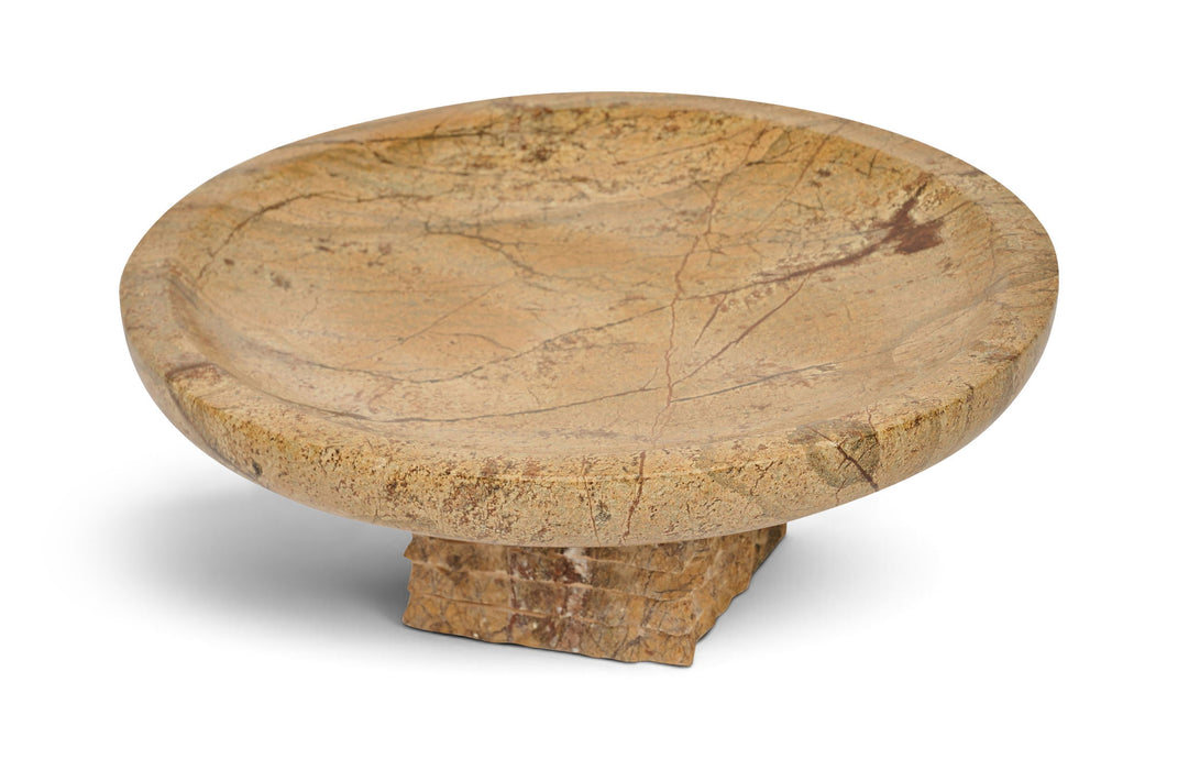 Genuine marble bowl from Meridian Furniture's Colannade collection, showcasing smooth, polished white marble with elegant veining.