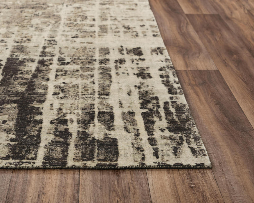8' X 10' New Zealand Lambs Wool Abstract Hand Carved Handmade Area Rug (748010) - Green / Brown / Beige