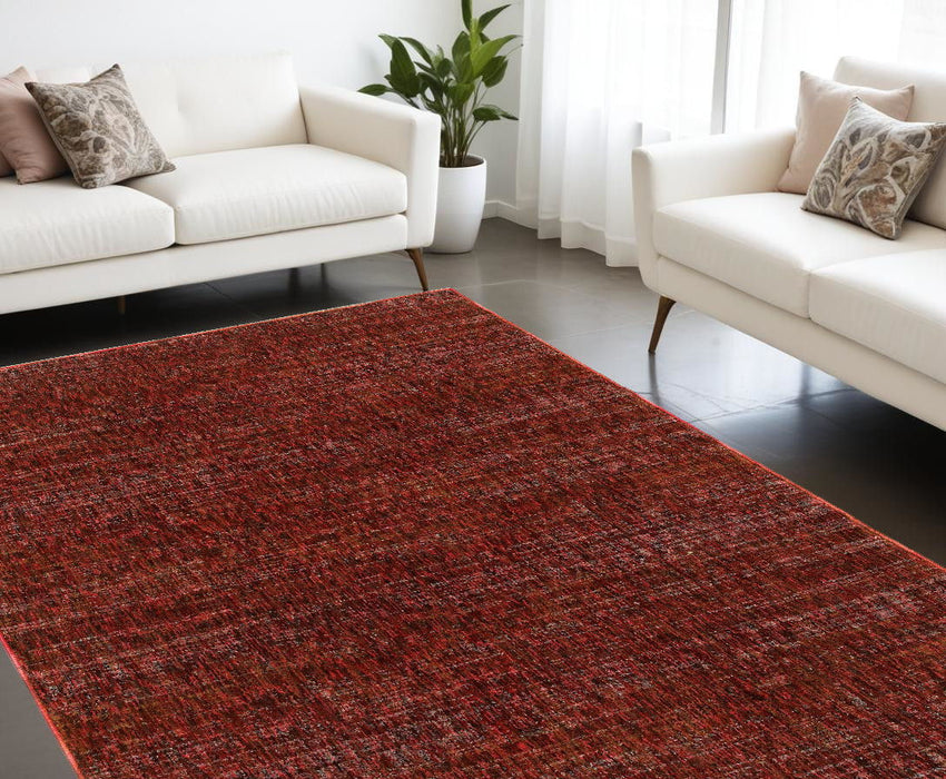 9' x 12' Power Loom Area Rug - Red And Gray