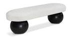 Black-legged upholstered bench by Meridian Furniture featuring a sleek, modern design with comfortable cushioning.