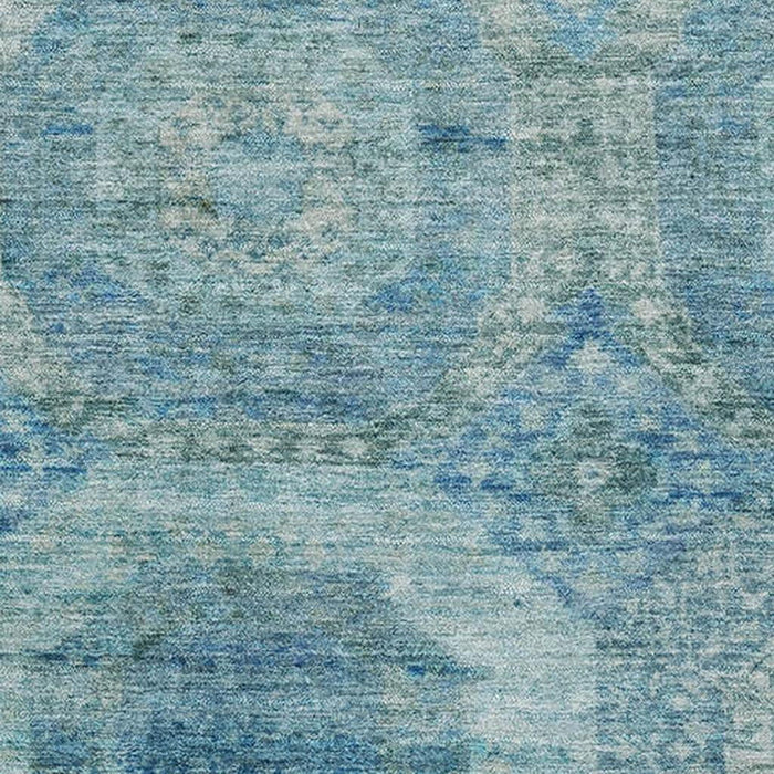 10' X 14' Abstract Geometric Washable Area Rug With UV Protection (708940) - Blue / Sky Blue