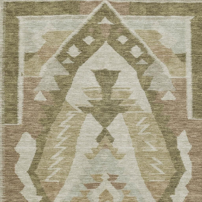10' X 14' Tribal Washable Area Rug With UV Protection (708001) - Linen / Ivory / Khaki