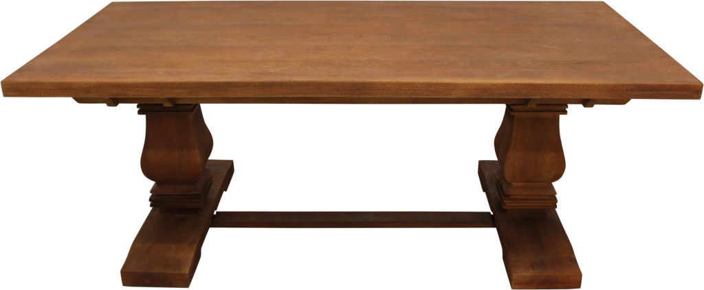 81" Solid Wood Trestle Base Dining Table - Brown